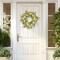 18-Inch Spring Summer Wreath for Front Door – Artificial Daisies, Eucalyptus & Butterflies, Green Foliage Wreath for Wall, Window, Farmhouse & Holiday Home Decor
